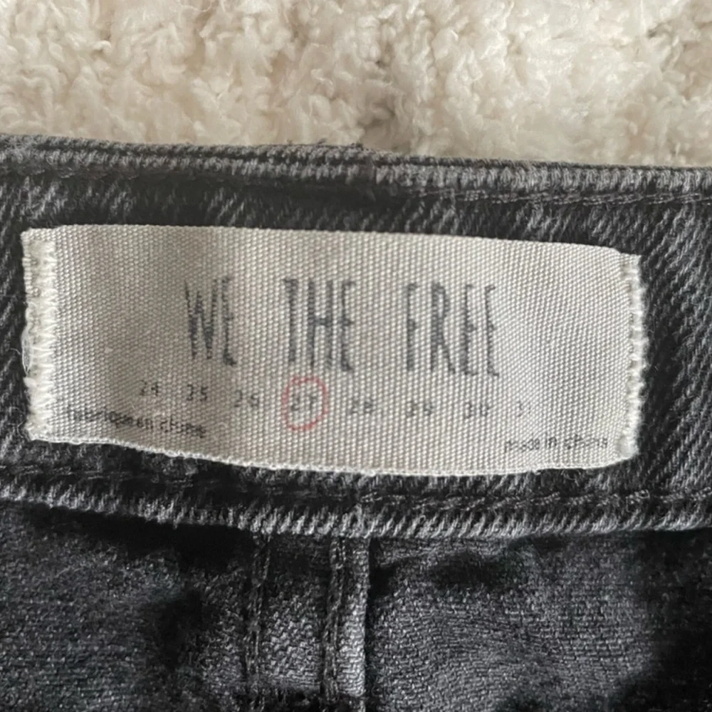We The Free Free People Zip It Up Black Denim Mini Skirt Size 27